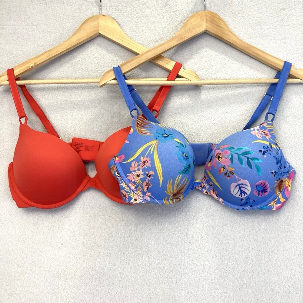 Soma Red and Blue Floral Bras